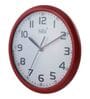 Red Engineered Wood Modern Wall Clock