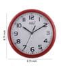 Red Engineered Wood Modern Wall Clock