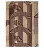 Beige Abstract Blended Wool 8 ft x 10 ft Hand Tufted Carpet