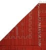 Red Wool Cotton Machine Embroideryed Machine Woven 9 x 6 Feet Dhurrie