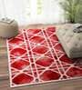 Red Wool Dip Dyed 8 x 5 Feet Hand Tufted Carpet
