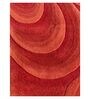 Red Abstract Wool 5 ft x 7 ft Hand Woven Carpet