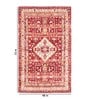 Red Wool Floral 4 x 6 Feet Hand Tufted Carpet