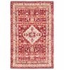 Red Wool Floral 4 x 6 Feet Hand Tufted Carpet