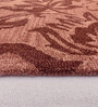 Red Floral Wool 5 ft x 7 ft Hand Tufted Carpet