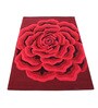 Red Floral Wool 5 ft x 7 ft Hand Tufted Carpet