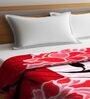 Red Floral Wool 600 GSM Double Bed Blanket