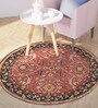 Red Persian Wool 6 ft x 6 ft Hand Tufted Round Carpet