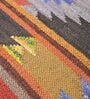 Red Wool & Jute Geometric 108 x 72 Inches Hand Woven Dhurries