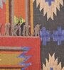 Red Wool & Jute Geometric 108 x 72 Inches Hand Woven Dhurries