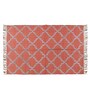Red Wool & Jute Abstract 60 x 36 Inches Hand Woven Dhurries
