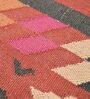 Red Wool & Jute Abstract 72 x 48 Inches Hand Woven Dhurries