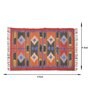 Red Wool & Jute Geometric 72 x 48 Inches Hand Woven Dhurries