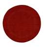 Red Wool Solid Hand Woven 4.9 x 4.9 feet Carpet