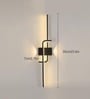 Reed 600mm Dual Spot Wall Light Black Body Modern Decorative Wall Lamp for Living Room Bedroom Hallway