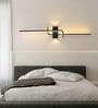 Reed 600mm Dual Spot Wall Light Black Body Modern Decorative Wall Lamp for Living Room Bedroom Hallway