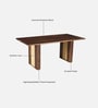 Reed Sheesham Wood 6 Seater Dining Table In Provincial Teak Finish