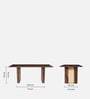 Reed Sheesham Wood 6 Seater Dining Table In Provincial Teak Finish