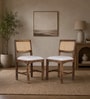 Reed Sheesham Wood Dining Chair (Set of 2) in Provincial Teak Finish