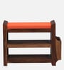 Tobaj Sheesham Wood Shoe Rack With Seating in Scratch Resistant Rustic Teak Finish