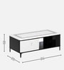 Refined Marble Top Coffee Table in White Colour With Drawer
