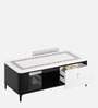 Refined Marble Top Coffee Table in White Colour With Drawer