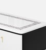 Refined Marble Top Coffee Table in White Colour With Drawer
