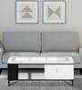 Refined Marble Top Coffee Table in White Colour With Drawer
