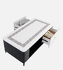 Refined Marble Top Coffee Table in White Colour With Drawer