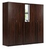 Regal 5 Door Wardrobe With Mirror in Walnut Finish