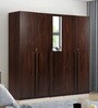 Regal 5 Door Wardrobe With Mirror in Walnut Finish