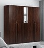 Regal 5 Door Wardrobe With Mirror in Walnut Finish