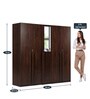 Regal 5 Door Wardrobe With Mirror in Walnut Finish