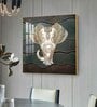 Regal Elephant Portrait Glass Finish Square Wall Art