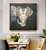 Regal Elephant Portrait Glass Finish Square Wall Art