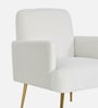 Regal Gold Legs Velvet Fabric Lounge Chair In Cream Colour