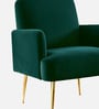 Regal Gold Legs Velvet Fabric Lounge Chair In Green Colour
