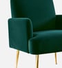 Regal Gold Legs Velvet Fabric Lounge Chair In Green Colour