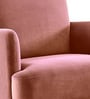 Regal Gold Legs Velvet Fabric Lounge Chair In Rose Colour