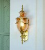 Regal Golden Cut Glass Trophy Wall Sconce with Antique Brass Finish