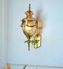 Regal Golden Cut Glass Trophy Wall Sconce with Antique Brass Finish