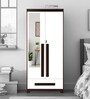 Regal Grand 2 Door Wardrobe in Walnut & White Finish with Mirror