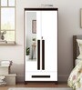 Regal Grand 2 Door Wardrobe in Walnut & White Finish with Mirror