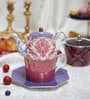 Regal Petal Baroque Premium Tea Pot Set with Infuser, Handcrafted Durable Single Cup and Kettle Se