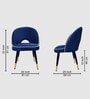 Regal Sapphire Throne Suede Dining Chair In Royal Blue Colour