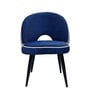 Regal Sapphire Throne Suede Dining Chair In Royal Blue Colour