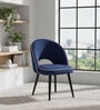 Regal Sapphire Throne Suede Dining Chair In Royal Blue Colour