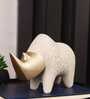 Regal Rhino Resin Artifact (White & Gold)
