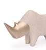 Regal Rhino Resin Artifact (White & Gold)