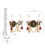 Regalia 2-Light Antique Brass Wall Light With Crystal Drops Classic Decorative Double Arm Wall Lamp For Bedroom, Living Room & Hallway (E14 Compatible)